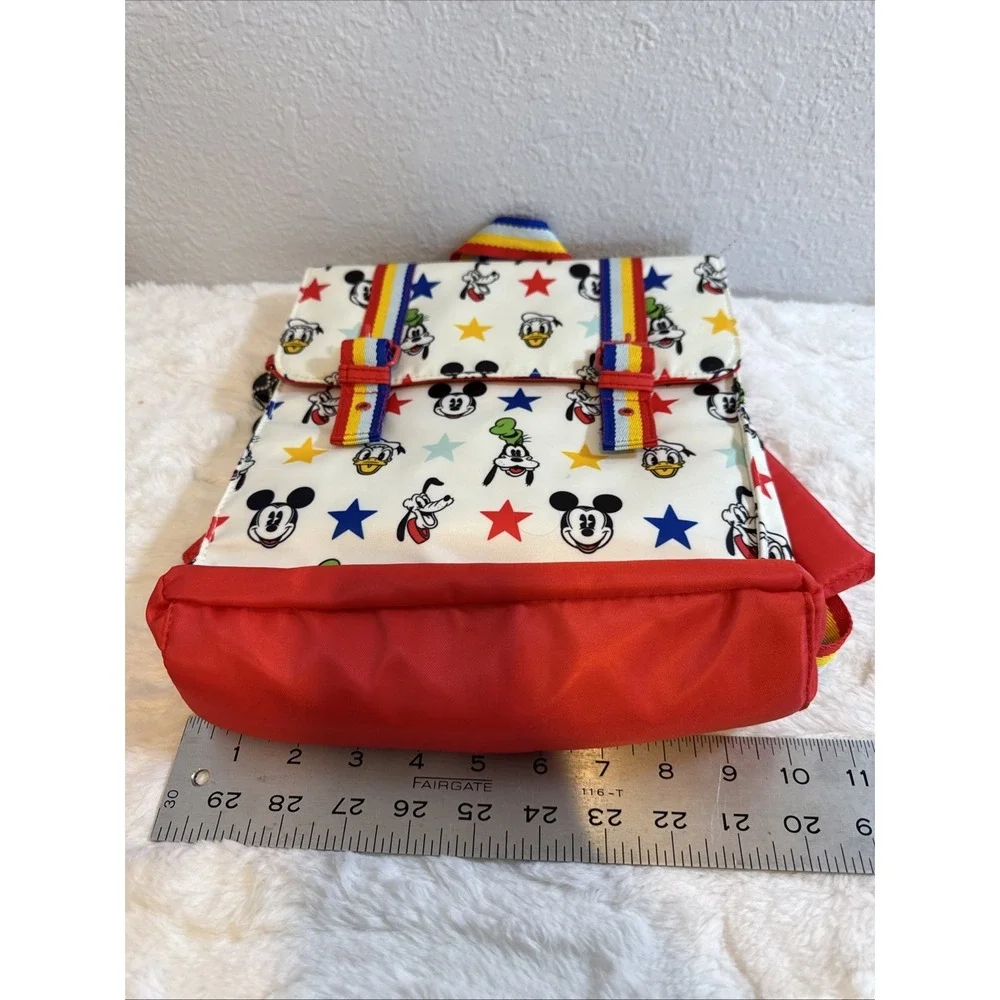 Disney Mickey Mouse Friends Kids Backpack White Red Stars Rainbow Straps Bag